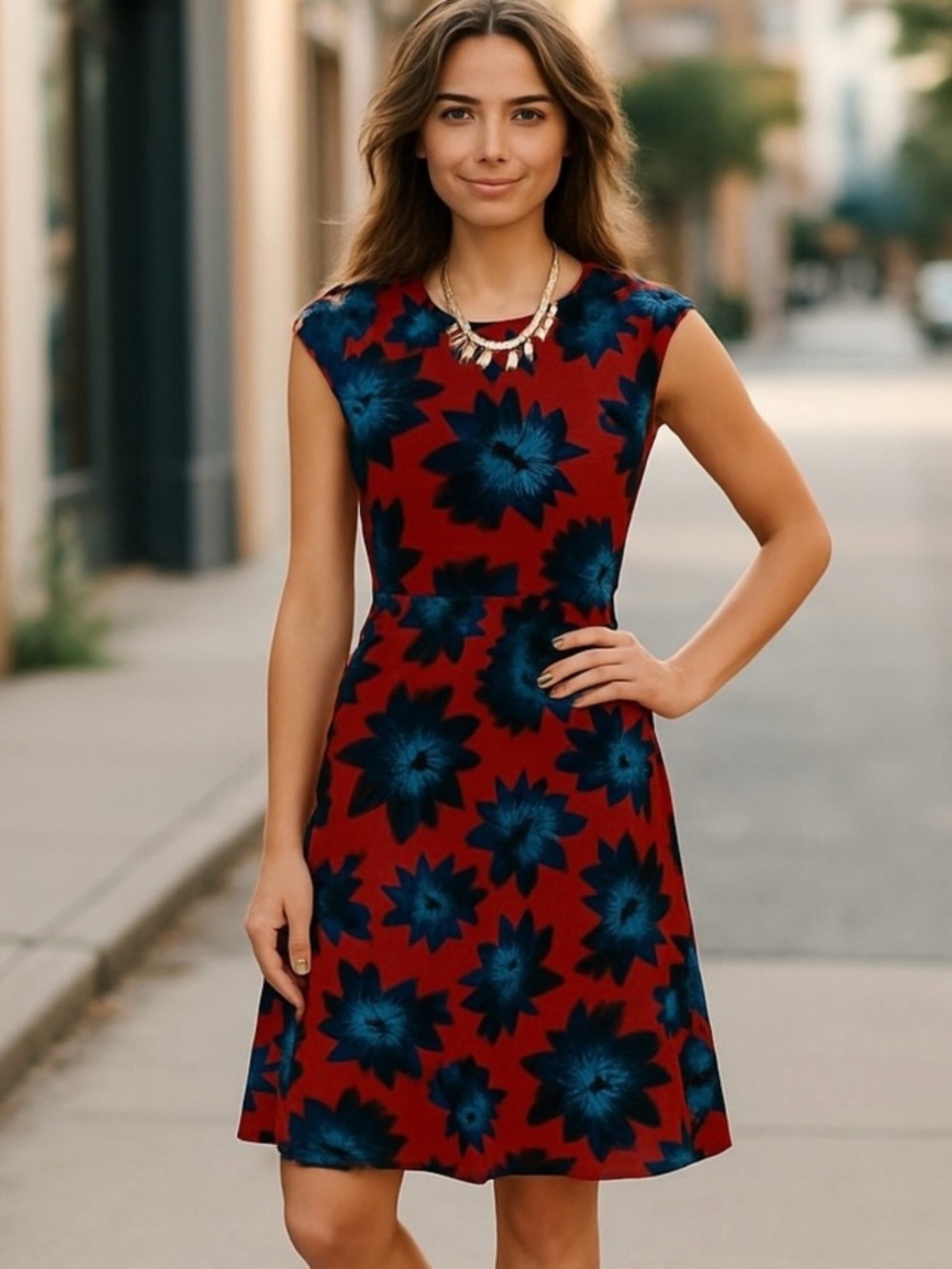 🌟 J. Crew "Firework Floral" Sleeveless A-Line Dress 🌟